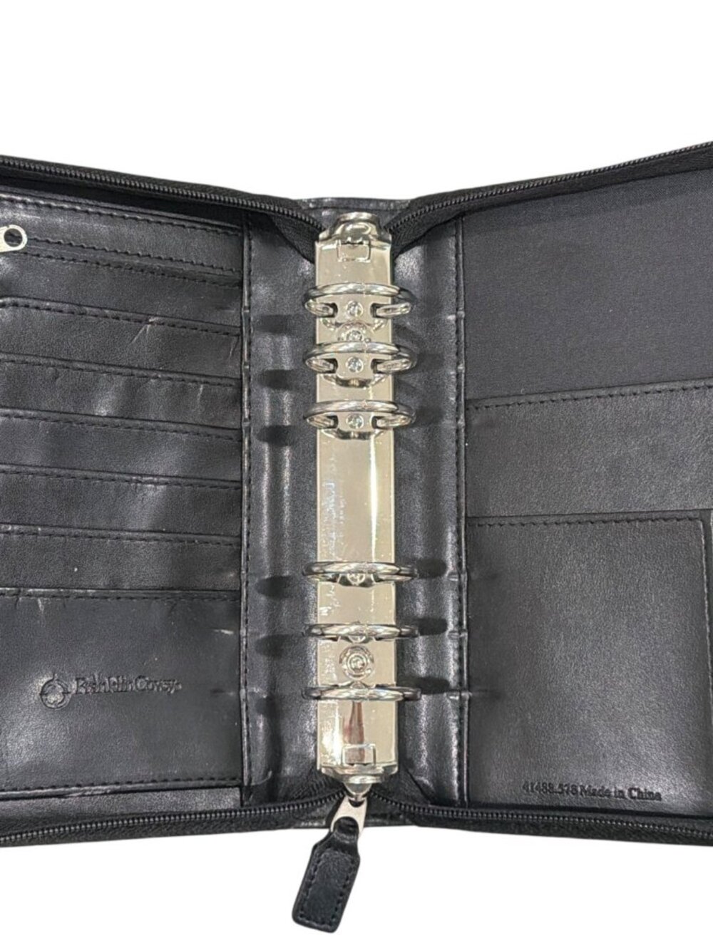 Franklin Covey Faux Leather Black Zippered Compact Planner Organizer